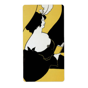 Art Nouveau, Vrouw leest een Geel Boek Etiket