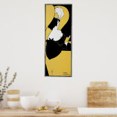  Art Nouveau, Vrouw leest een Geel Boek Poster (Keuken)