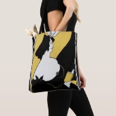Art Nouveau, Vrouw leest een Geel Boek Tote Bag (Dichtbij)