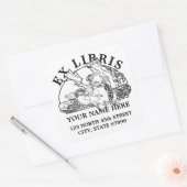 Art Nouveau Vrouw Lezen Mucha Ex Libris Sjabloon Vierkante Sticker (Envelop)