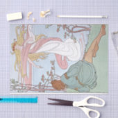 Art Nouveau Vrouw Man Paar Decoupage Tissuepapier (Craft)