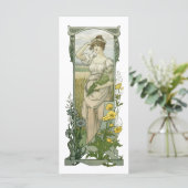 Art Nouveau Vrouw met Bloemen door Sonrel Kaart (Staand voorkant)