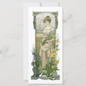  Art Nouveau Vrouw met Bloemen door Sonrel Kaart (Voorkant)