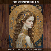 Art Nouveau Vrouw met bloemen - Klimt tribute Tissuepapier