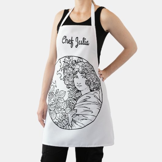  Art Nouveau-vrouw met bloemen Schort (Insitu)