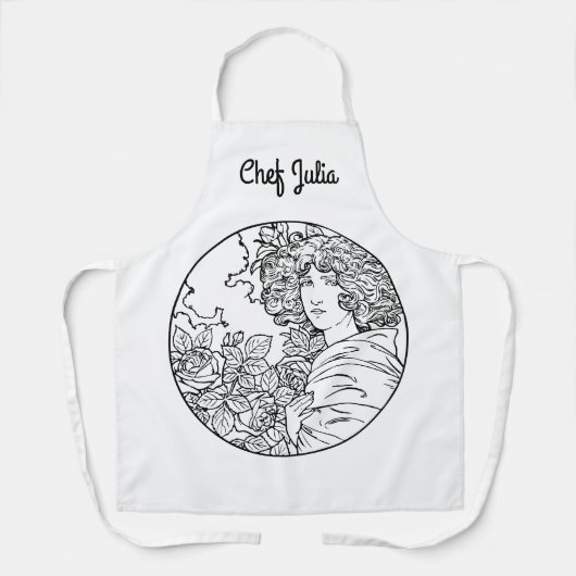  Art Nouveau-vrouw met bloemen Schort (Voorkant)