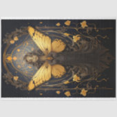 Art Nouveau Vrouw met Moth 1 Decoupage Papier (Voorkant)