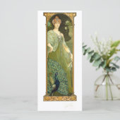  Art Nouveau Vrouw met Vogels door Sonrel Kaart (Staand voorkant)