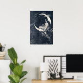Art Nouveau-vrouw op halvemaan Poster (Thuiskantoor)