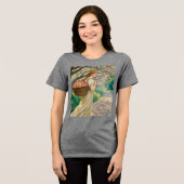 Art Nouveau Vrouw Perziken Grijs Tri-Blend Shirt (Voorkant volledig)