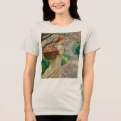 Art Nouveau Vrouw Perziken Havermout Tri-Blend Shirt (Voorkant)