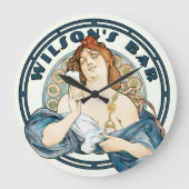 Art Nouveau Vrouw van Artigue Pub of Bar Grote Klok (Voorkant)