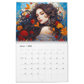 Art Nouveau Vrouwen in Bloei Kalender (Mar 2026)