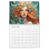 Art Nouveau Vrouwen in Bloei Kalender (Jan 2026)