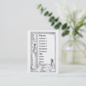 Art Nouveau Vrouwen met Rozen en zon Visitekaartje (Staand voorkant)