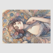 Art Nouveau Vrouwen Tissuepapier voor Kunst en Amb