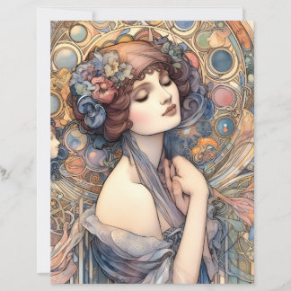 Art Nouveau Vrouwenportret Scrapbook Papier