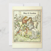 Art Nouveau W. Kraanbruiloft uitnodiging (Voorkant)