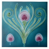 Art Nouveau Wall Tile Floral Tegeltje (Voorkant)