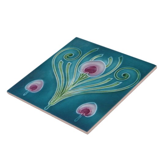 Art Nouveau Wall Tile Floral Tegeltje (Zijkant)