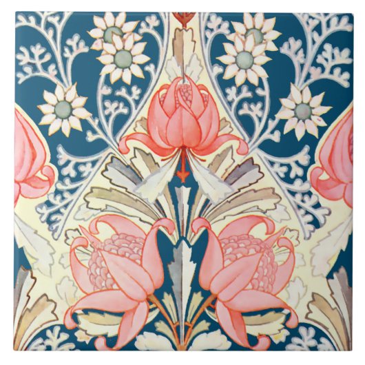  Art Nouveau Waratah & Flanel Pattern Tegeltje (Voorkant)