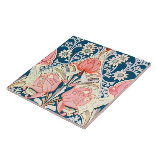 Art Nouveau Waratah & Flanel Pattern Tegeltje (Zijkant)