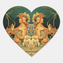 Art nouveau warme chocolademelk advertentie Hingre Hart Sticker