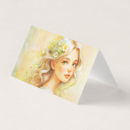 Art Nouveau watercolour portrait  Kaart