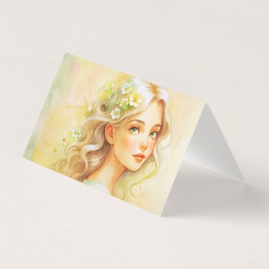 Art Nouveau watercolour portrait  Kaart (Voorkant)