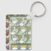 Art Nouveau, Waterlily Garden Flowers Sleutelhanger (Achterkant)