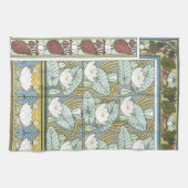  Art Nouveau, Waterlily Garden Flowers Theedoek (Horizontaal)
