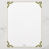 Art Nouveau waterverf groene bladeren Briefhoofd (Achterkant)