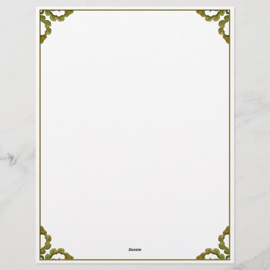 Art Nouveau waterverf groene bladeren Briefhoofd (Achterkant)