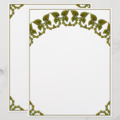 Art Nouveau waterverf groene bladeren Briefhoofd (Voorkant / Achterkant)
