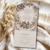 Art Nouveau Wedding All In One Uitnodiging