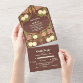 Art Nouveau Wedding All In One Uitnodiging (Afscheurbaar)