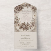 Art Nouveau Wedding All In One Uitnodiging (Binnen)