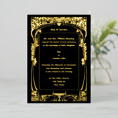  Art Nouveau Wedding Folie Uitnodiging (Staand Voorkant)