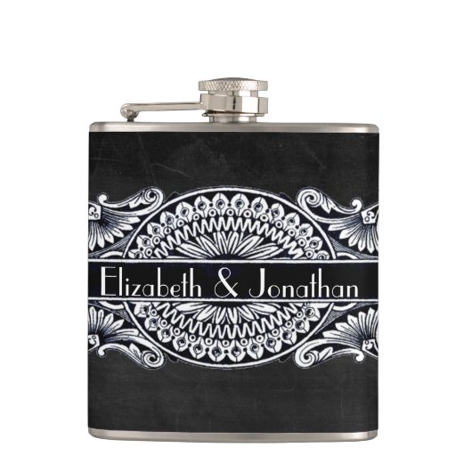  Art Nouveau Wedding Heupfles (Voorkant)