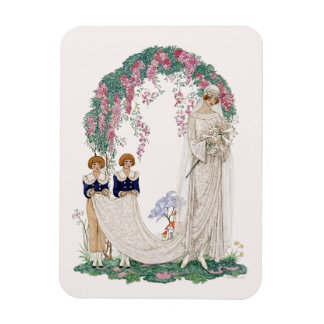 Art Nouveau Wedding Illustration – Vintage Bridal  Magneet