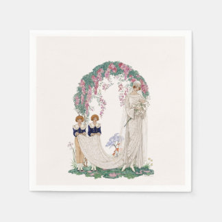 Art Nouveau Wedding Illustration – Vintage Bridal  Servet