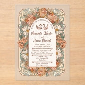 Art Nouveau Wedding Invitation Acryl Uitnodigingen (Voorkant)