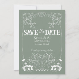 Art Nouveau Wedding Invitation Kaart