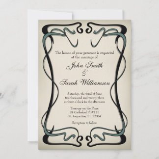 Art Nouveau Wedding Invitation Kaart