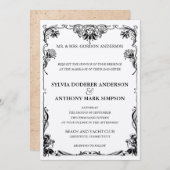 Art Nouveau Wedding Invitation Kaart (Voorkant / Achterkant)