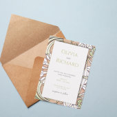 Art Nouveau Wedding Invitation Kaart