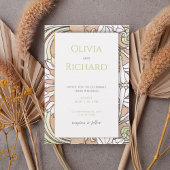 Art Nouveau Wedding Invitation Kaart