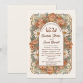 Art Nouveau Wedding Invitation Kaart (Voorkant / Achterkant)