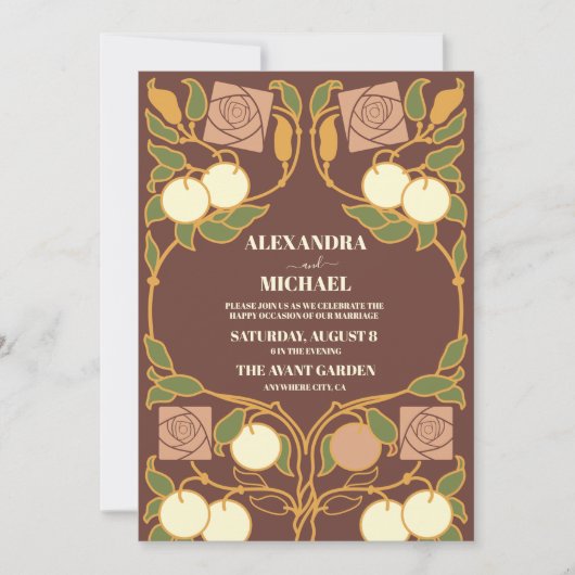  Art Nouveau Wedding Kaart (Voorkant)