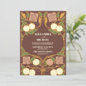  Art Nouveau Wedding Kaart (Staand voorkant)